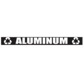 Outdoor Recycling Decal for Recycling Receptacle - White on Clear, “ALUMINUM”